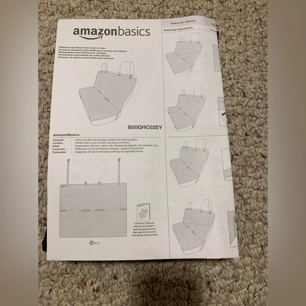 Brand new. Amazon basics waterproof car bench seat cover for pets